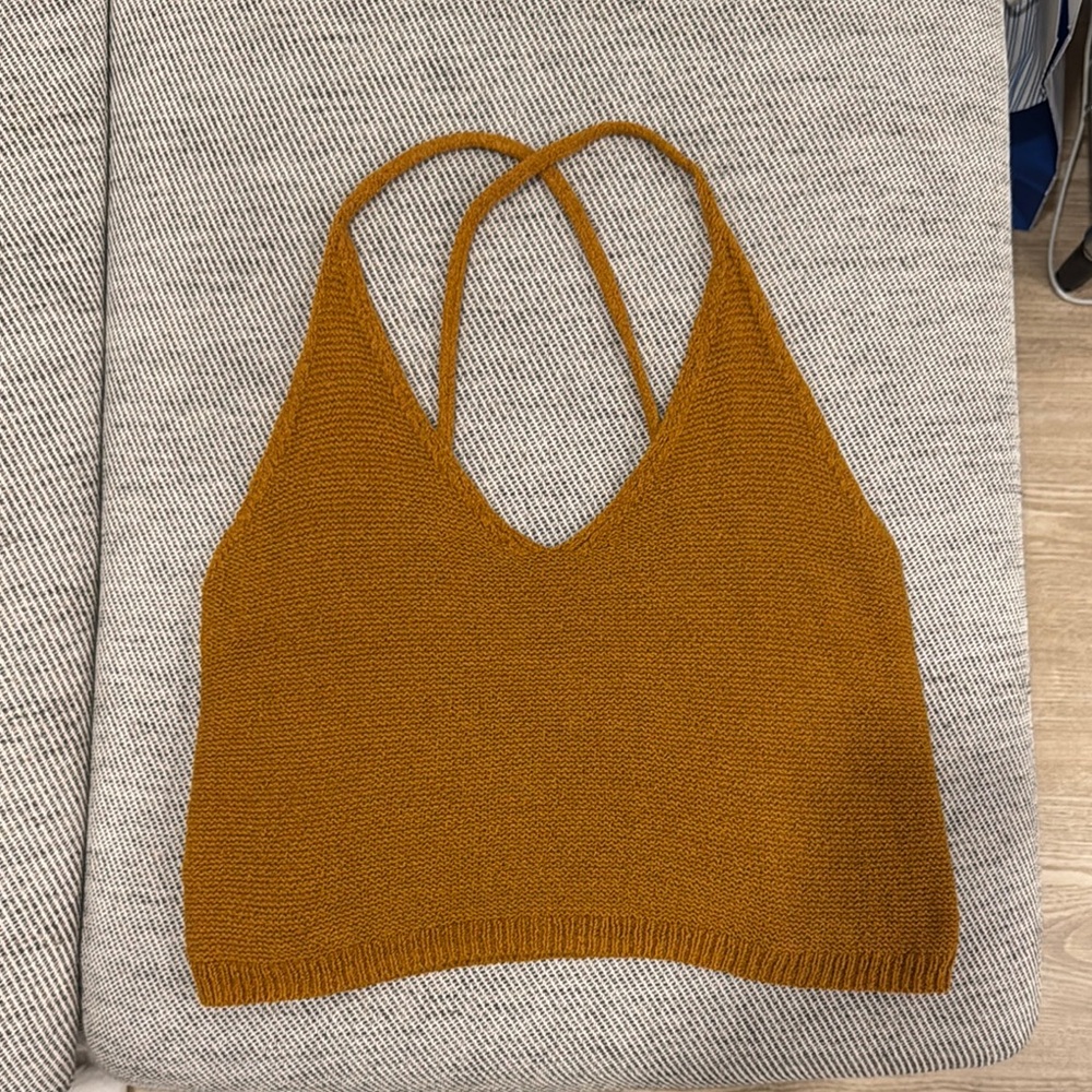 Rust Knit Halter Top